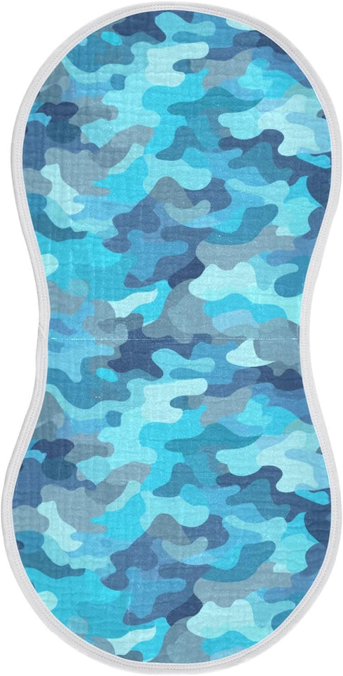 decor gift Cotton Muslin Burp Cloth Breathable Blue Camouflage Milk Spit Up Cloth for