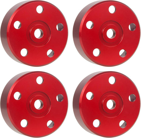 Aluminum Wheel Hex Hub Adapters for Tamiya Super ClodBuster Bullhead Upgrades (Red)