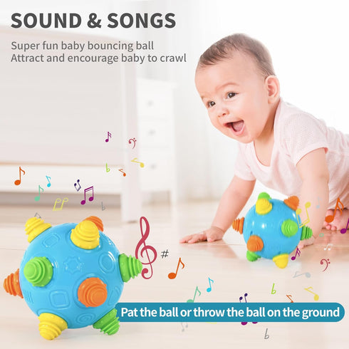 Crawling Sensory Bumble Ball for Babies - Dancing Interactive Sounds Infants Toy, Bouncing Learning Ball, Ideal Gift