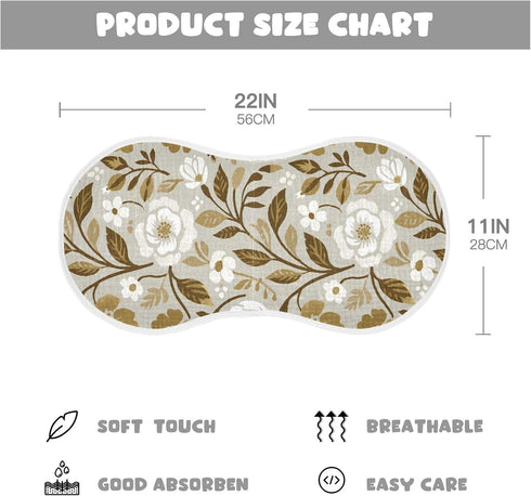 decor gift 4 Pack 22x11in Cotton Soft Burp Cloths Good Absorbent? White Flowers Sring Pattern wash Cloth for Babies