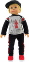 American Fashion World Boy’s Rocketship Shirt and Pants Set for 18-Inch Dolls - Premium Quality