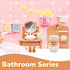 BRAITEN Set, 38 3+ Dollhouse Furniture Pcs Miniature Doll House Accessories with Dogs and Cat Kitchen Bedroom Living