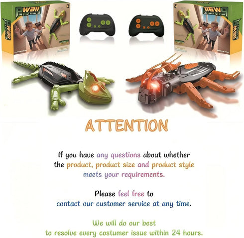 6-12 Wall Crawler Cockroach RC Toy, Creepy Crawly Remote Control Robot for Kids, Climbs Walls, STEM Toys Halloween