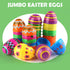 24 Pack 2.3 Inches LEASEN Printed Easter Eggs Bulks, Empty Plastic Easter Eggs Fillable for Easter Egg Hunt, Easter