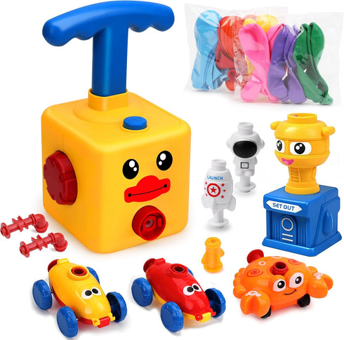 FUNWISH Balloon Launcher Car Toy Set,Balloon Powered Car for Kids Boys Girls 3+