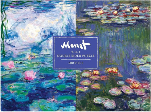 Galison Monet 500 Piece Double Sided Jigsaw Puzzle - Classic Art Puzzle with Art from Monet