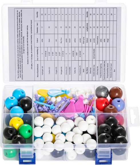 214pcs Chemistry Molecular Model Organic Inorganic STEM Educational Science Set, 78 Atoms and 110 Links