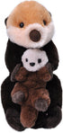 Wild Republic Mom and Baby Sea Otter, Stuffed Animal, 12 inches, Gift