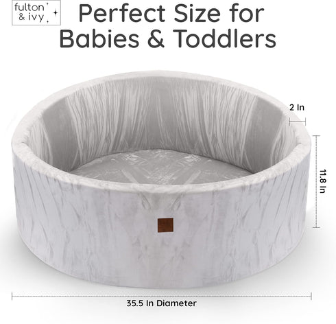Fulton & Ivy (35"x11.8") 1-3 Premium Baby and Toddler Ball Pit | Easy to Clean Memory Foam Ball Pit Made with Non-Toxic