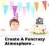 Happy Birthday Cake Topper, Motorbike Theme Kids Party Decor Picks for Motorcycle Racing Decorations (Black)