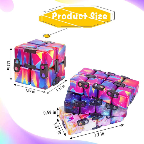 IGINOA 4 Packs Infinity Cube Toy Stress Relieving Game for Kids and Adults,Cute Mini Unique Gadget Anxiety Relief Kill