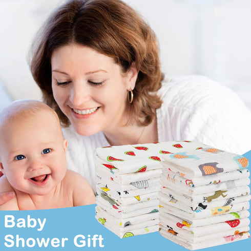20 Pack Set 20 10 Inches 10 10 Inches 6 20 Kenning Muslin Baby Burp Cloths Washcloths Large x and x Cotton Boy Girl