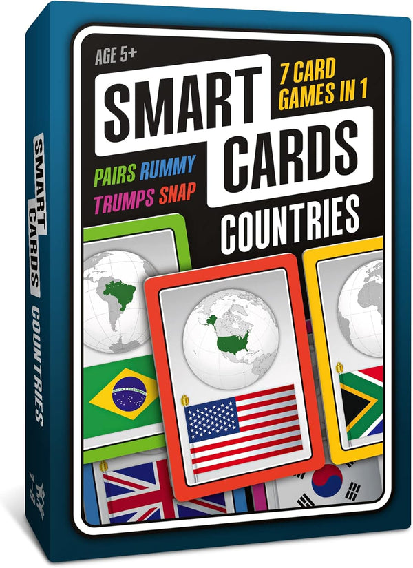 100 PICS Smart Cards Countries - 7 Games in 1, Memory Quiz, Travel Game for Ages 5+, 1-8 Players