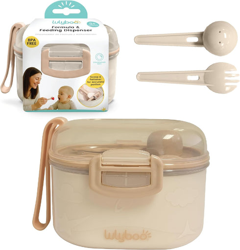 Lulyboo Baby Formula Milk Powder Container - Travel-Friendly, Airtight Storage with Scoop