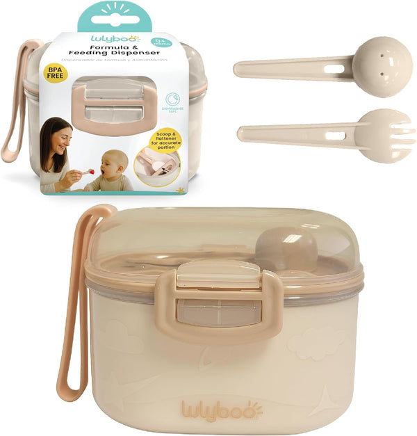 Lulyboo Baby Formula Milk Powder Container - Travel-Friendly, Airtight Storage with Scoop