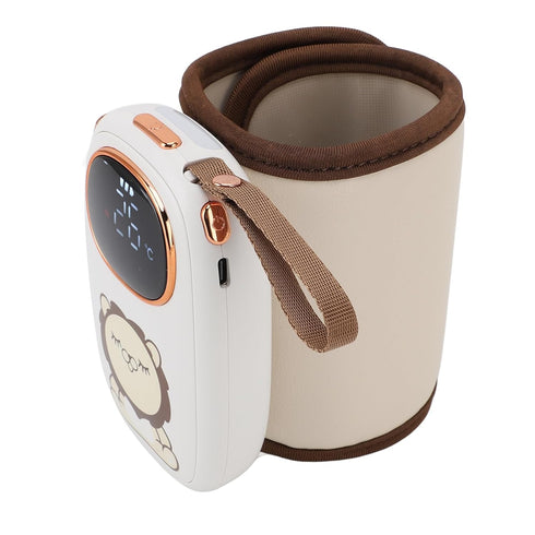 Hamwesh Portable Bottle Warmer, Fast Heating Rechargeable Milk Warmer, Constant Temperature Sleeve with Night Light