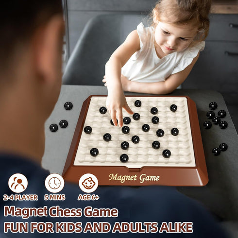 8-12, 2-4 Magnet Game, Board Games for Kids Family Games for Kids and Adults, Magnetic Game Chess with Storage Board