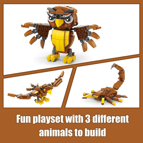 3 1 Set, 14+ (1084 HIGH GODO Creator in Animals Building Owl, Shark, Crocodle, Tiger to Animal Model Toys, Collectible