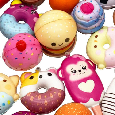 30 Pack Squishies Sets, Slow Rising Kawaii Cute (1pc Jumbo + 29pcs Medium/Mini Size) Random Cake Bread Panda Bun