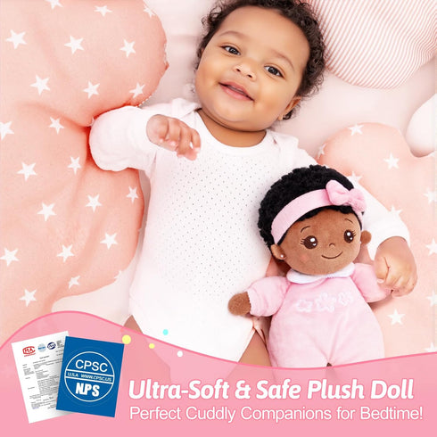 OUOZZZ 10" 1 Black Baby Doll - Year Old Girl Birthday Gifts First African American Baby Dolls for Toddler Girl Toys