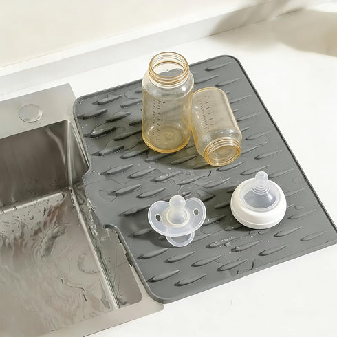 RYJNM Baby Bottle Drying Rack, Silicone Drying Mat - Multifunctional Kitchen Drying Rack