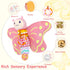 VOILBTOY 0-6 Ring,Tummy 0-3-6-12 Baby Toys Months,Infant Musical Sensory Stuffed Animal with Squeaker,Rattle,Crinkle
