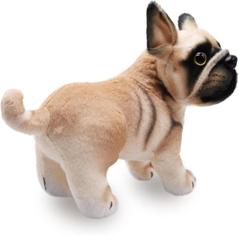 Lifelike Frenchie Dog Stuffed Animal, Super Realistic Plush French Bulldog Doll Puppy Toy, 9 Inches