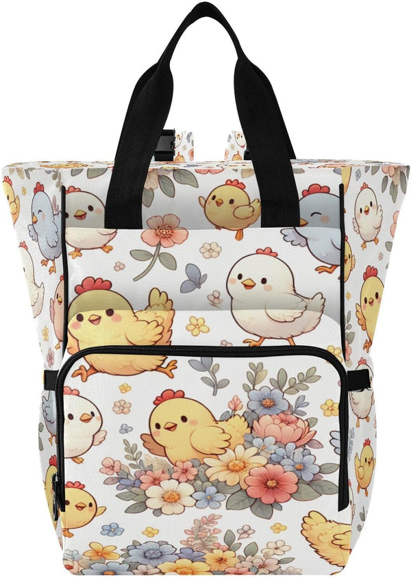 YANENDIE Cute Cartoon Chickens Diaper Bag Backpack, Unisex Travel Baby Backpack Diaper Bags