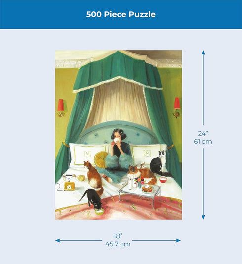 500 New York Puzzle Company - Janet Hill Breakfast in Bed - Piece Jigsaw Puzzle for Adults by Janet Hill