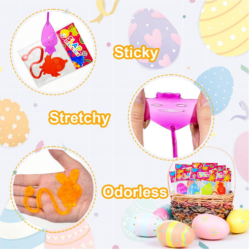 200 Pack,Non Easter Bulk Party Favors Egg Hunt Supplies for Toddler Candy Easter Sticky Hands Basket Pinata Egg