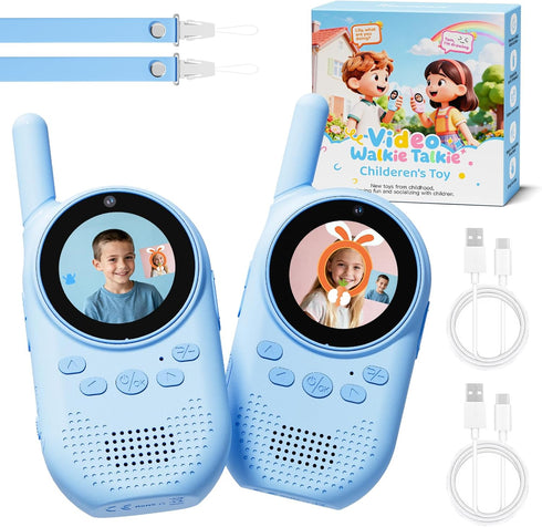 HEWEIMEI Video Walkie Talkies for Kids, Rechargeable Kids Walkie Talkies with Screen Display