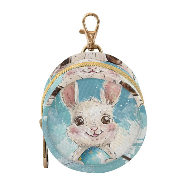 YETTASBIN Easter Bunny Portable Pacifier Holder Case with Metal Hook Buckle & Zipper