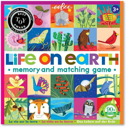 eeBoo Life on Earth Memory & Matching Game, 24 Pairs for Ages 3 and Up