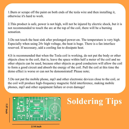 Mini Tesla Coil Soldering Kit Electronics Kit Soldering Practice Kit Mini Musical Tesla Coil Electronic Diy Kits