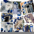 124pcs Blue Silver White Balloons Garland Arch Kit, 5/10/12/18 Inch Set for Birthday Wedding Graduation Party Decor