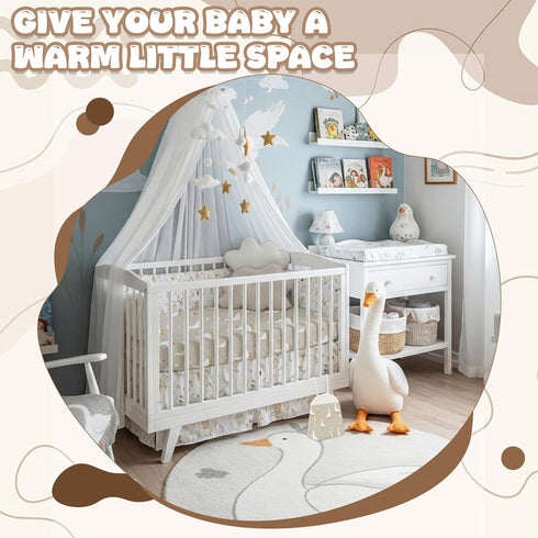 Hahafelt 4 Set Set Pieces Crib Bedding for Girls and Boys, Soft Baby Bedding Including Crib Skirt, Comforter, Sheet