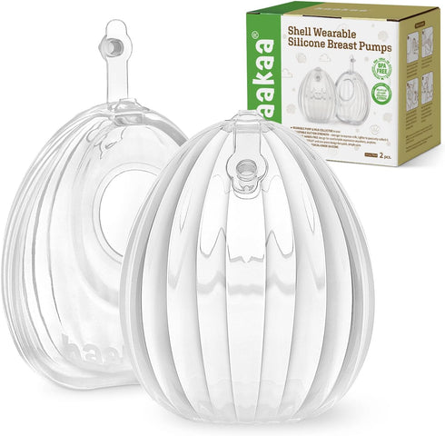 haakaa Shell Breast Pump, Wearable Manual Breast Pump - Hands Free, Passive
