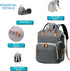 Sweet BB Backpack Baby Diaper with Changing Pad, Waterproof, USB Port, Large Capacity (Gray)