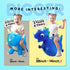 Bouncy Dinosaur Hopper - Inflatable Dino Bouncing Animal for Toddlers, Navy Blue Ride On Toy with Pump for 4-8 Year Olds