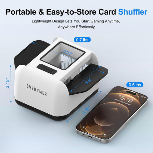 Svertmer Shuffler|1-2 10 Automatic Card Deck Electric Card Shuffle Machine|Portable Rechargeable Batteries