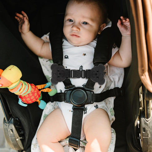 Car Seat Strap Anti Escape, Bear-Shaped Baby Harness Chest Clip, Prevent Kids from Taking Arms Out of Car Seat (2 Pack)