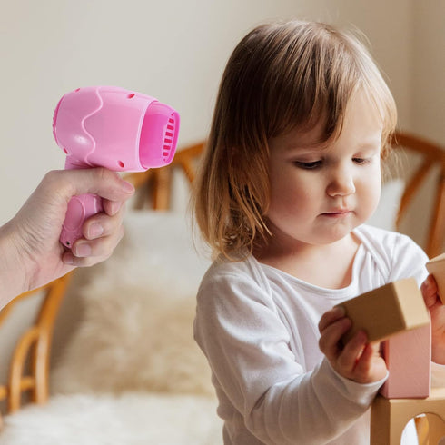 3-7, Playset Toyvian Small Doll Hair Dryer: Pretend Play Play Toy for Girls Hair Dryer Montessori Kitchen Educational