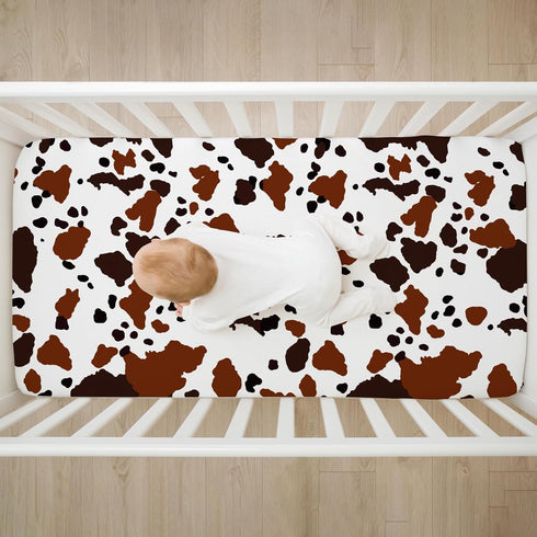 Besaomeom 4 Pack Set 28 52 Western Cowboy Crib Sheet for Boys or Girls, Neutral Soft Breathable Fitted Crib Sheet