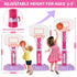 Adjustable Toddler Basketball Hoop Indoor for Ages 1-3, Pink Mini Hoop with 3 Balls for Outdoor Poolside Gift