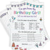 Printed Party Kids Birthday Game, Who Knows Her Best, Notebook Theme, Set of 25
