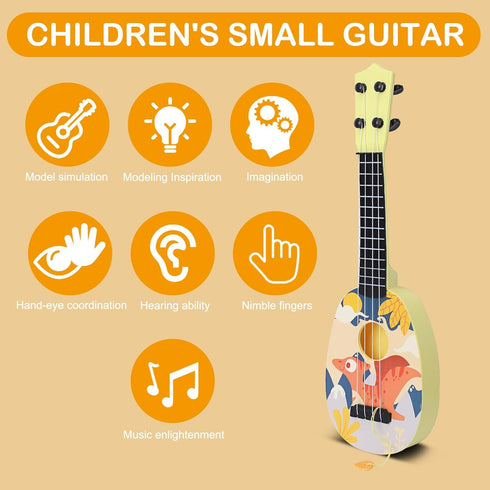 YOLOPLUS+ Kids Toy Ukulele, 17 Inch 4 Steel Strings, Musical Toy for Preschool Children, Early Educational Gift
