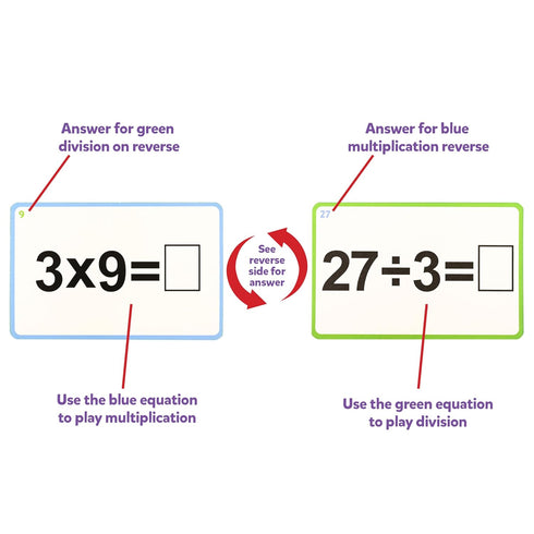 QUIZMO Bingo Style Math Game - Multiplication & Division - 2 Game Modes for Ages 8+ - Teach Basic Mathematics