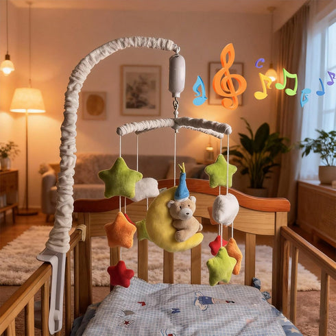 35 Pack HLLEDUO Crib Mobile for Boys or Girls - Baby Crib Mobile with Lullaby Music Rotating Auto-Shutoff