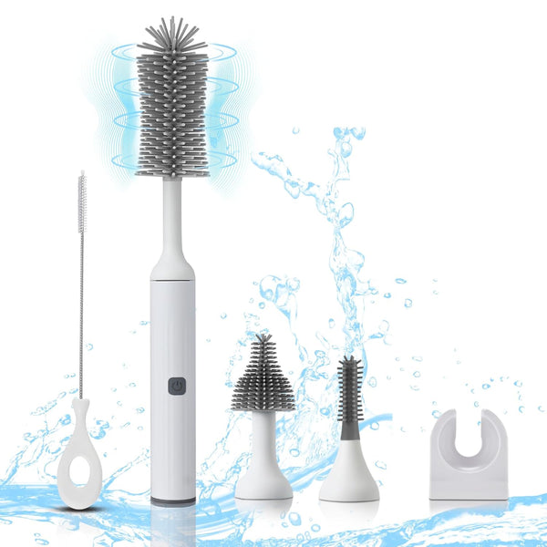 Electric Baby Bottle Brush Set with Rechargeable Electric Bottle Brush Cleaner and