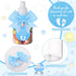 48 Sets 3.5 Inch Teenyyou Blue Mini Baby Bottles for Baby Shower Party Favor Game Plastic Milk Bottles with Thank You